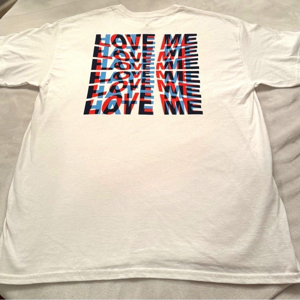 Empyre‎ White Graphic T-Shirt LOVE ME/HATE ME Back Print Skatewear